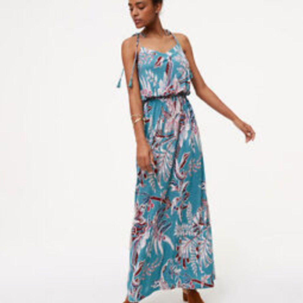 LOFT Floral Maxi Dress Petite